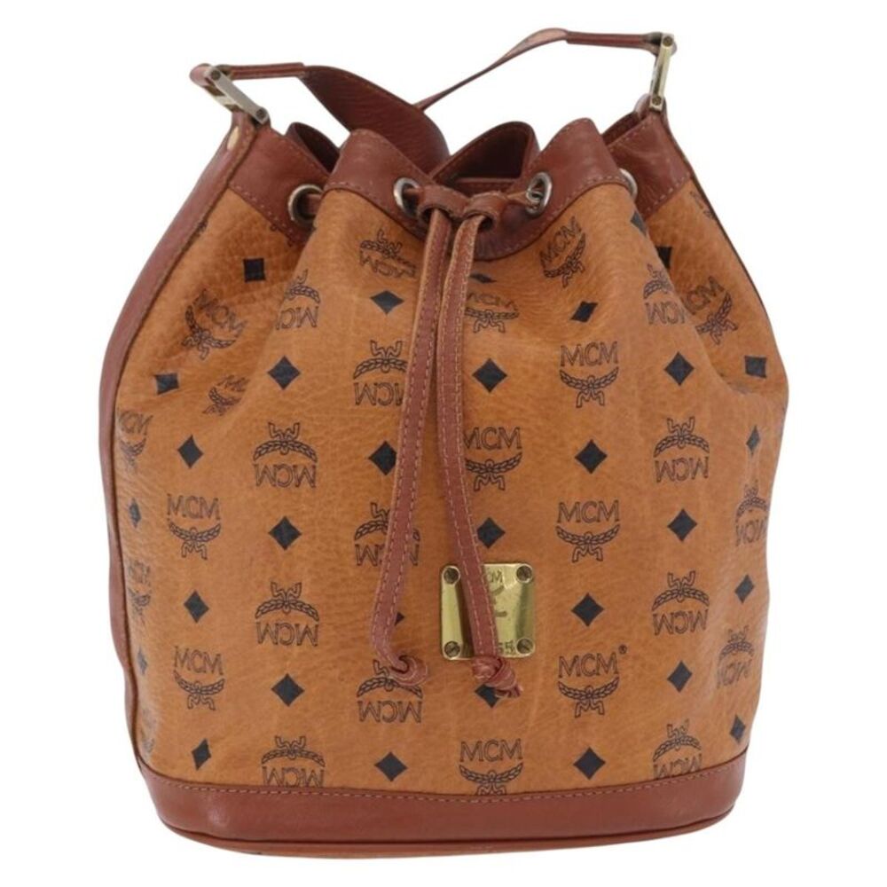 MCM Drawstring Leather Brown Leather Shoulder Bag Bag